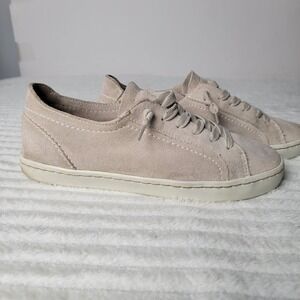 Dolce Vita Beige Suede Sneakers Women's Size 8 Casual Lace-Up Low Top Shoes